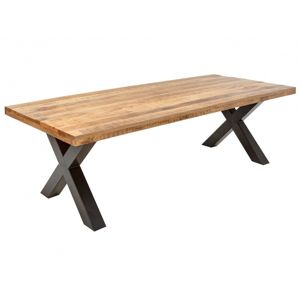 Hector Dřevěný jídelní stůl Iron Craft 200 x 100 cm hnědý