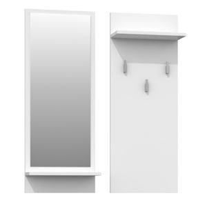 TP Living Věšáková stěna se zrcadlem- RIVA- bílý mat