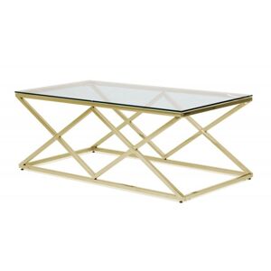 Hector Skleněný konferenční stolek Harlow 120 cm zlatý/kouřové sklo