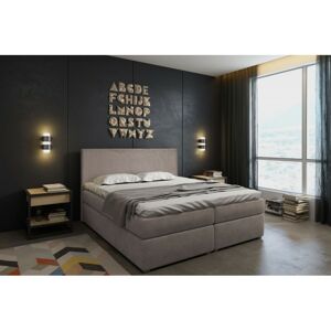Hector Kontinentální velurová postel Lisa 160x200 cm béžová