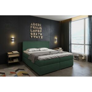 Hector Kontinentální velurová postel Lisa 160x200 cm zelená