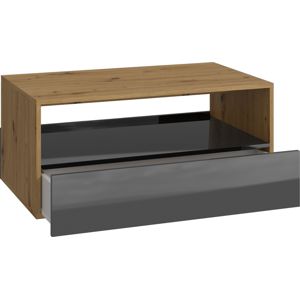 Shoptop Konferenční stolek REBEL - dub/černá lesklá
