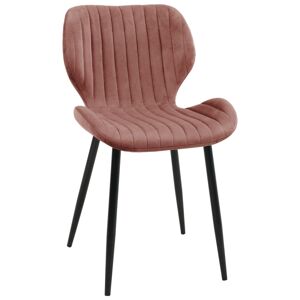 Ak furniture Sametová čalouněná prošívaná židle Apas pudrově růžová