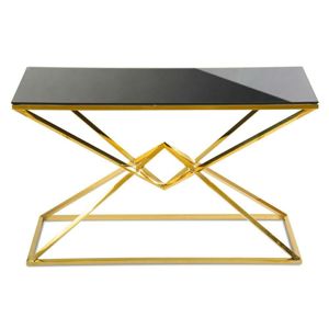 DekorStyle Konzolový stůl Diamont zlato-černý