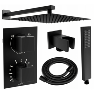 Sprchový set podomítkový MEXEN CUBE DR02 30 cm černý