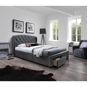 HALMAR Čalouněná postel Sabrina 160x200 dvoulůžko šedá