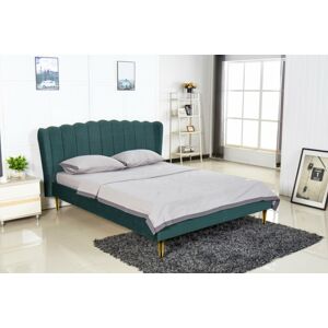 HALMAR Čalouněná postel Vero tmavě zelená 170x220 cm