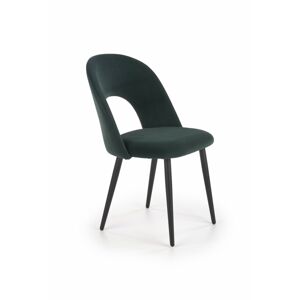 HALMAR Čalouněná židle Ilija tmavě zelená/černá