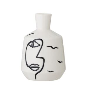 Bloomingville Kameninová váza s potiskem tváře Norma bílá