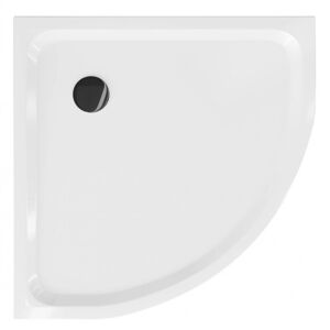 Sprchová vanička MEXEN FLAT s černým sifonem 70 x 70 cm bílá