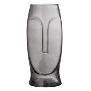 Bloomingville Skleněná váza Ditte šedá