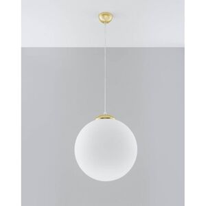 Hector Závěsná lampa Ugo 40 cm bílá/zlatá