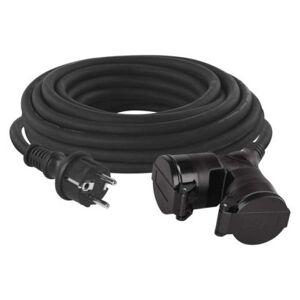 EMOS Venkovní prodlužovací kabel s 2 zásuvkami ZANE 15 m černý