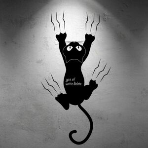 Hanah Home Dekorativní samolepka na zeď Kočka černá
