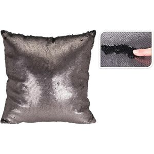 DekorStyle Flitrový polštář v černo-měděné barvě 45 x 45 cm