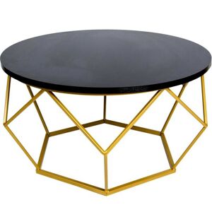 DekorStyle Konferenční stolek DIAMOND 70cm černý/zlatý