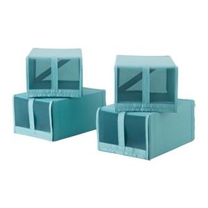 Scandi Krabice na boty 4 kusy světle modré 