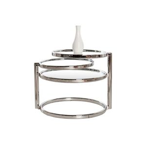 Invicta Rozkládací konferenční stolek Art Deco 3 stříbrný
