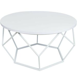 DekorStyle Konferenční stolek DIAMOND 70cm bílý
