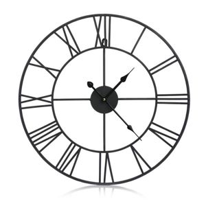 DekorStyle Nástěnné hodiny VINTAGE 50 cm černé 