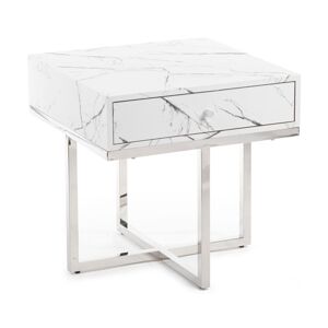 DekorStyle Noční stolek Sanko Silver Light mramorový
