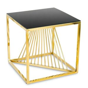 DekorStyle Konferenční stolek Laine 55 cm zlato-černý