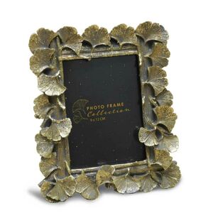 DekorStyle Stojící fotorámeček s listmi Aisha 17x15 cm zlatý