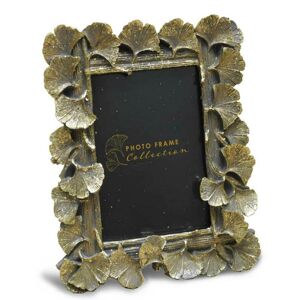 DekorStyle Stojící fotorámeček s listmi Aisha 20x16 cm zlatý