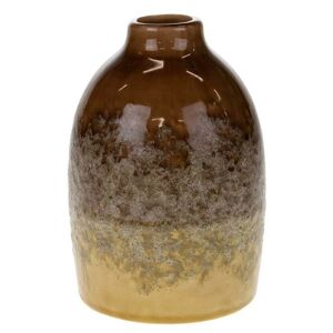 DekorStyle Keramická váza Olix 16,5 cm hnědá