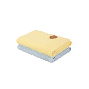L'essentiel Sada ručníků na tělo Laurin 410 světle žlutá, modrá