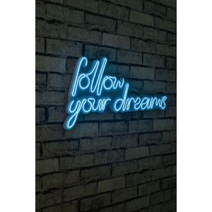 Hanah Home Nástěnná neonová dekorace Follow Your Dreams modrá