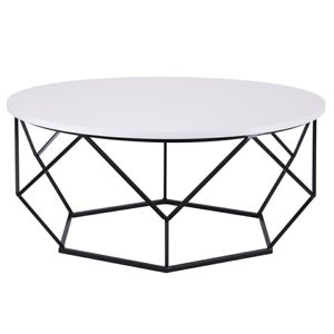 DekorStyle Kovový konferenční stolek Diamant 90 cm černobílý