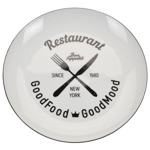 DekorStyle Bílý porcelánový talíř- Restaurant 26cm