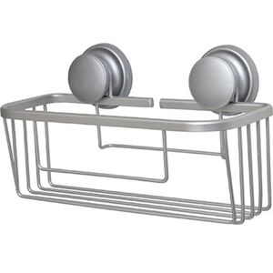 DekorStyle Koupelnový košík s přísavkami Espar stříbrný