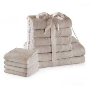 Sada bavlněných ručníků AmeliaHome AMARI 2+4+4 ks béžová, velikost 2*70x140+4*50x100+4*30x50