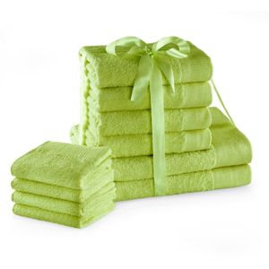 Sada bavlněných ručníků AmeliaHome AMARI 2+4+4 ks světle zelená, velikost 608