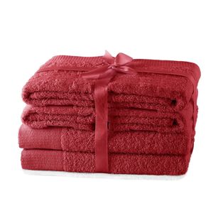 Set ručníků AmeliaHome Amary červené, velikost 2*70x140+4*50x100