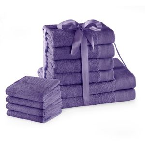 Sada bavlněných ručníků AmeliaHome AMARI 2+4+4 ks fialová, velikost 2*70x140+4*50x100+4*30x50