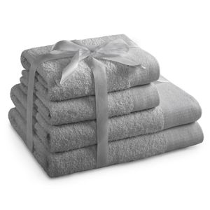 Sada bavlněných ručníků AmeliaHome AMARI šedá, velikost 2*70x140+2*50x100