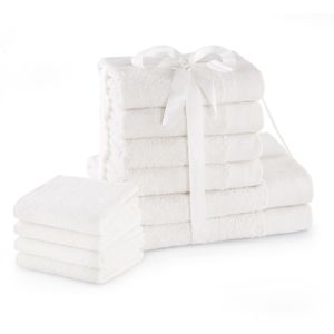 Sada bavlněných ručníků AmeliaHome AMARI 2+4+4 ks bílá, velikost 608