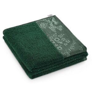 Bavlněný ručník AmeliaHome Crea tmavě zelený, velikost 50x90