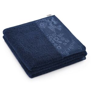 Bavlněný ručník AmeliaHome Crea tmavě modrý, velikost 70x140
