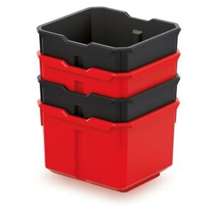 Prosperplast Set 4 plastových boxů na nářadí TITANO 157x140x210 černá/červená