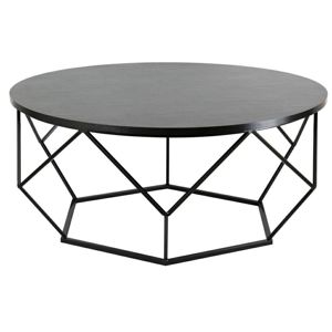 DekorStyle Kovový konferenční stolek Diamant 90 cm černý