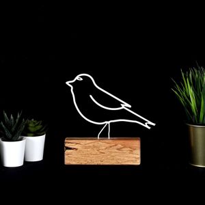 Hanah Home Kovová dekorace Bird 20 cm bílá