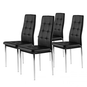 MODERNHOME Čalouněné židle PRESTIGE+  set 4 ks černé