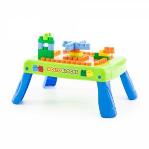 MULTISTORE Stůl na hraní s kostičkami Cubes zeleno-modrý 