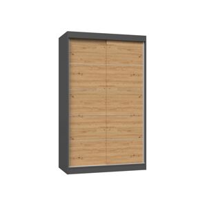 TP Living Šatní skříň IGA 120 cm antracit/dub artisan