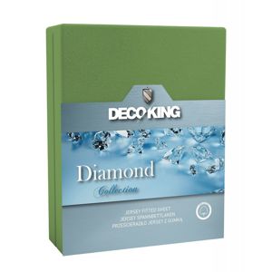 Bavlněné prostěradlo DecoKing DIAMOND zelené, velikost 180x200+40