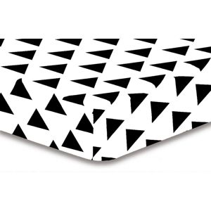 Prostěradlo z mikrovlákna DecoKing Hypnosis TRIANGLES S1 bílé+černé, velikost 100x200+30